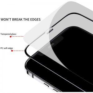 Mobile phone screen protector with airbag for iPhone XR/iPhone 11, 6.1 inch PC soft edge protector tempered glass film