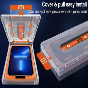 MagicBox True 28° Privacy Screen Protector Compatible with iPhone 13 pro Max(6.7″), Anti-spy Tempered Glass，Anti-dust with install tool