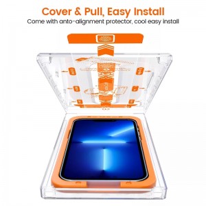 MagicBox 9H tempered glass screen protector recyclable installation kit for iPhone 13 13 Pro Anti-dust with install tool
