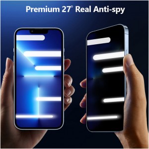MagicBox True 28° Privacy Screen Protector Compatible with iPhone 13/iPhone 13 pro(6.1″), Anti-spy Tempered Glass，Anti-dust with install tool