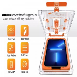 MagicBox 9H tempered glass screen protector recyclable installation kit for iPhone12 Pro Max Anti-dust with install tool