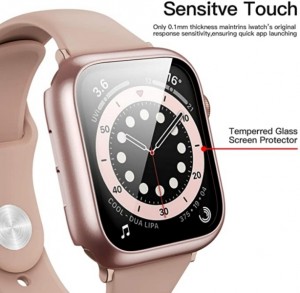 Vemosun 6 Pack case for Apple Watch Series SE/6/5/4 40mm Screen Protector with Tempered Glass, Hard PC HD Full Cover Protective iwatch.