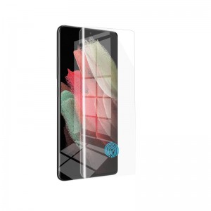 Screen Protector For Samsung Galaxy S21 Ultra 6.8-Inch 9H Hardness HD Clear Anti Scratch Ultrasonic Fingerprint Support 3D Curved UV Tempered Glass