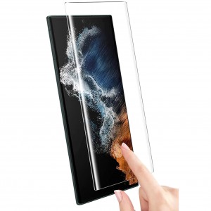 For Samsung Galaxy S23 Ultra 6.8-inch Screen Protector 3D Curved Full Coverage HD Clear Bubble Free UV Liquid Tempered Glass