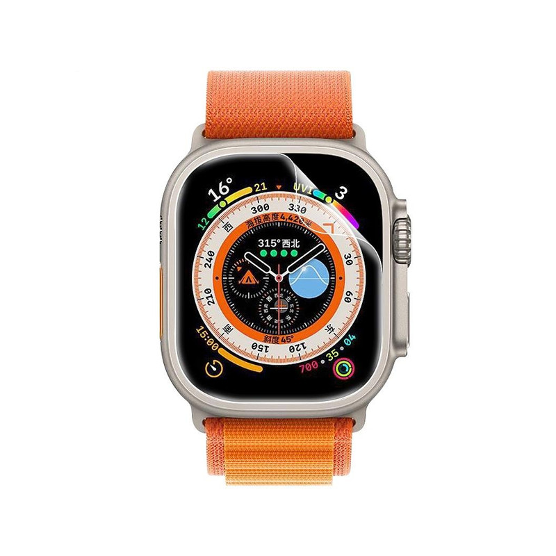 For Apple Watch Ultra 49mm Front Screen Protector Ultra-Thin Full Coverage HD Clear Touch Sensitive Soft TPU Screen Protector