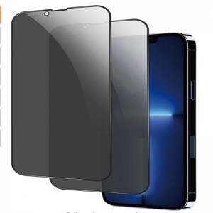 Silk printing screen protector for iPhone 13 pro max(6.7) ,tempered glass privacy film with 13pro max