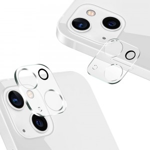 For iPhone 15/iPhone 15 Plus Camera Lens Protector,[Keep Original Shooting] Shatterproof 9H Tempered Glass Camera Screen Protector Metal Ring Cover Film Accessories,Black.