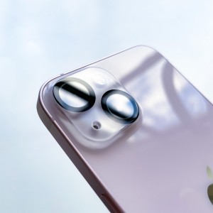 For iPhone 15/iPhone 15 Plus Camera Lens Protector,[Keep Original Shooting] Shatterproof 9H Tempered Glass Camera Screen Protector Metal Ring Cover Film Accessories,Black.