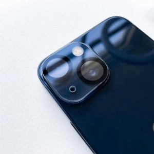 For iPhone 15/iPhone 15 Plus Camera Lens Protector,[Keep Original Shooting] Shatterproof 9H Tempered Glass Camera Screen Protector Metal Ring Cover Film Accessories,Black.