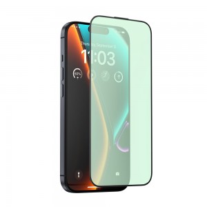 For iPhone 15 Plus Green-Ray Protection Screen Protector 6.7-inch Anti Blue Light Tempered Glass Film