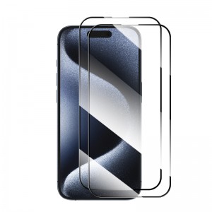 2.5D Full Cover Double Reinforced Tempered Glass Anti-Scratch Screen Protector For Iphone 15 Pro