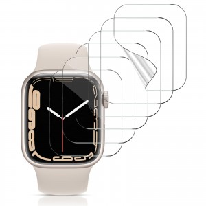 For Apple Watch Series 7 40/41mm Front Screen Protector Soft TPU Full Coverage Slim Protective iWatch Smart Watches Protection Bubble Free Ultra Thin Clear